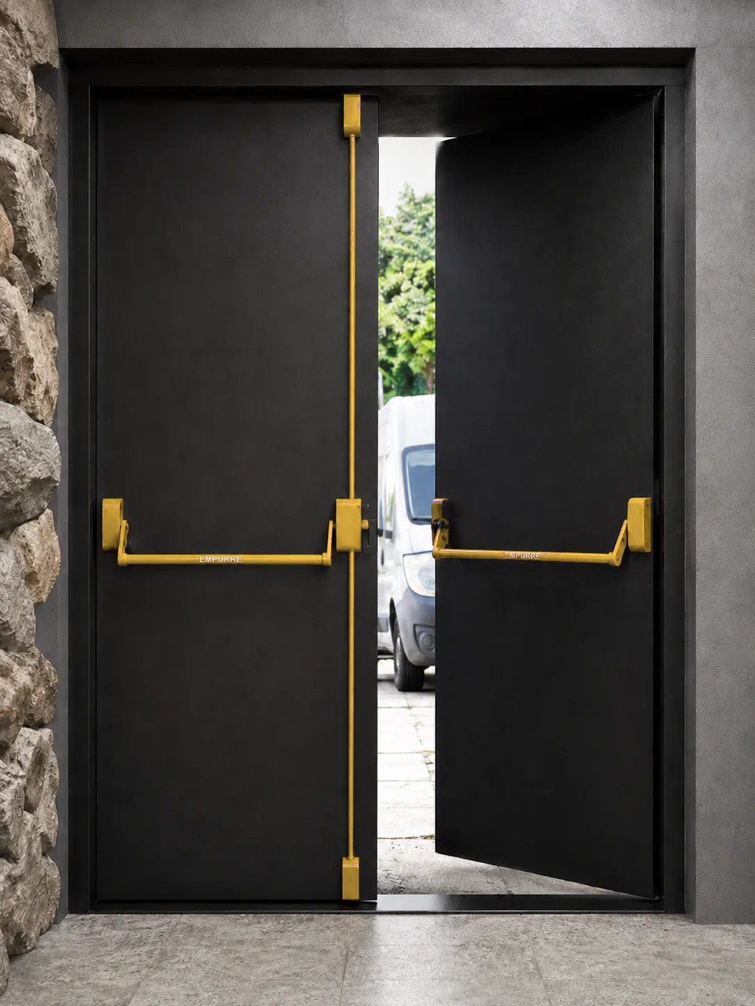 Barra Antipânico para Porta Corta Fogo tipo Alavanca - Amarelo