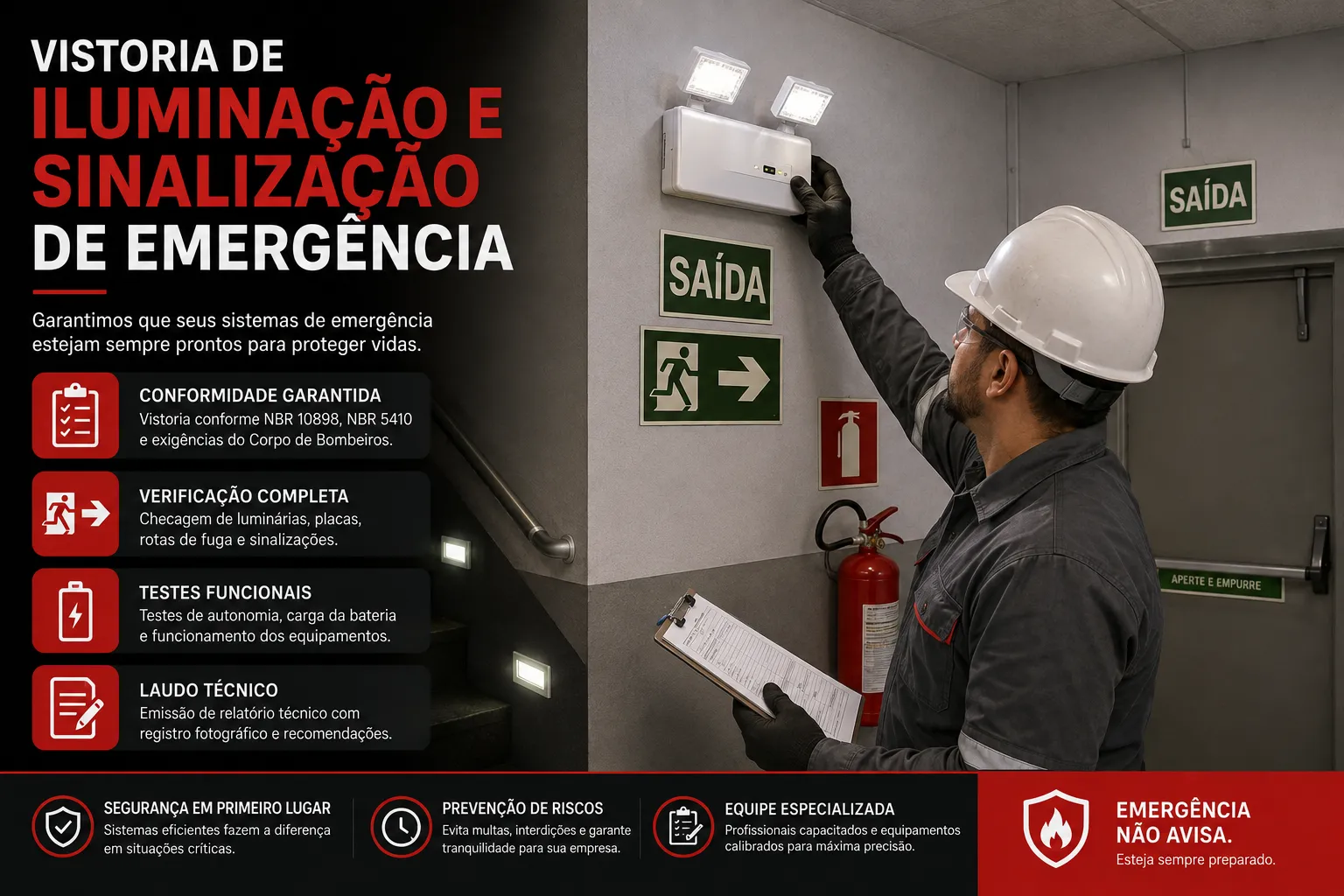 Vistoria Técnica de Iluminação e Sinalização de Emergência
