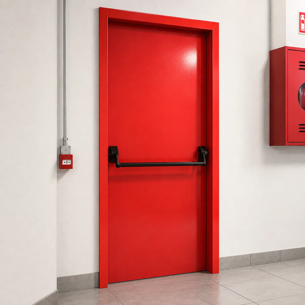 Barra Antipânico para Porta Corta Fogo Simples tipo Alavanca Preto